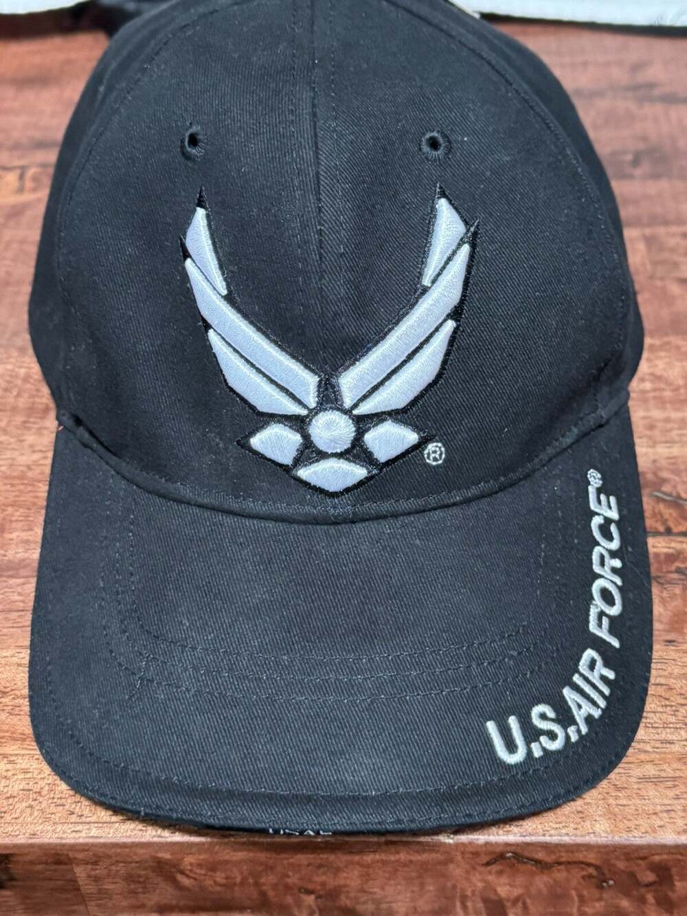 U.S. Air Force Veteran Embroidered Hat Baseball Cap Black- Eagle Crest